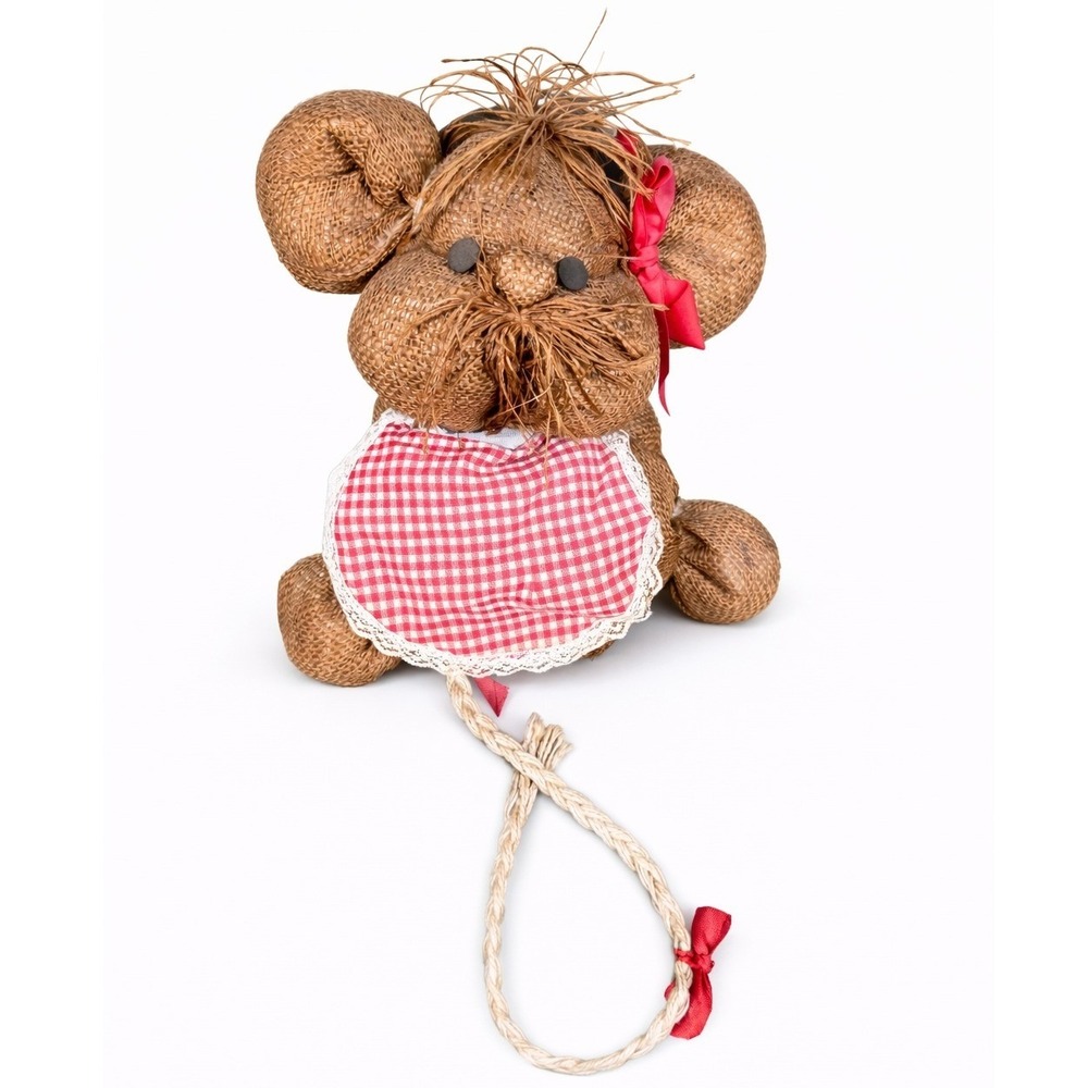 Vintage‎ Burlap Mouse Country Farmhouse Decor Hanging Plush Rustic 10in
